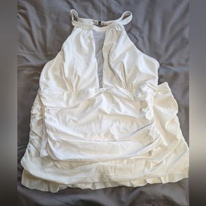 Women's Large White Tankini and Skirt Swimsuit